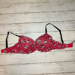 Pink Victoria’s Secret Floral pattern bra size 34 D